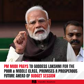 PM Modi Prays to Goddess Lakshmi for the Poor & Middle Class, Promises a Prosperous Future Ahead of Budget Session